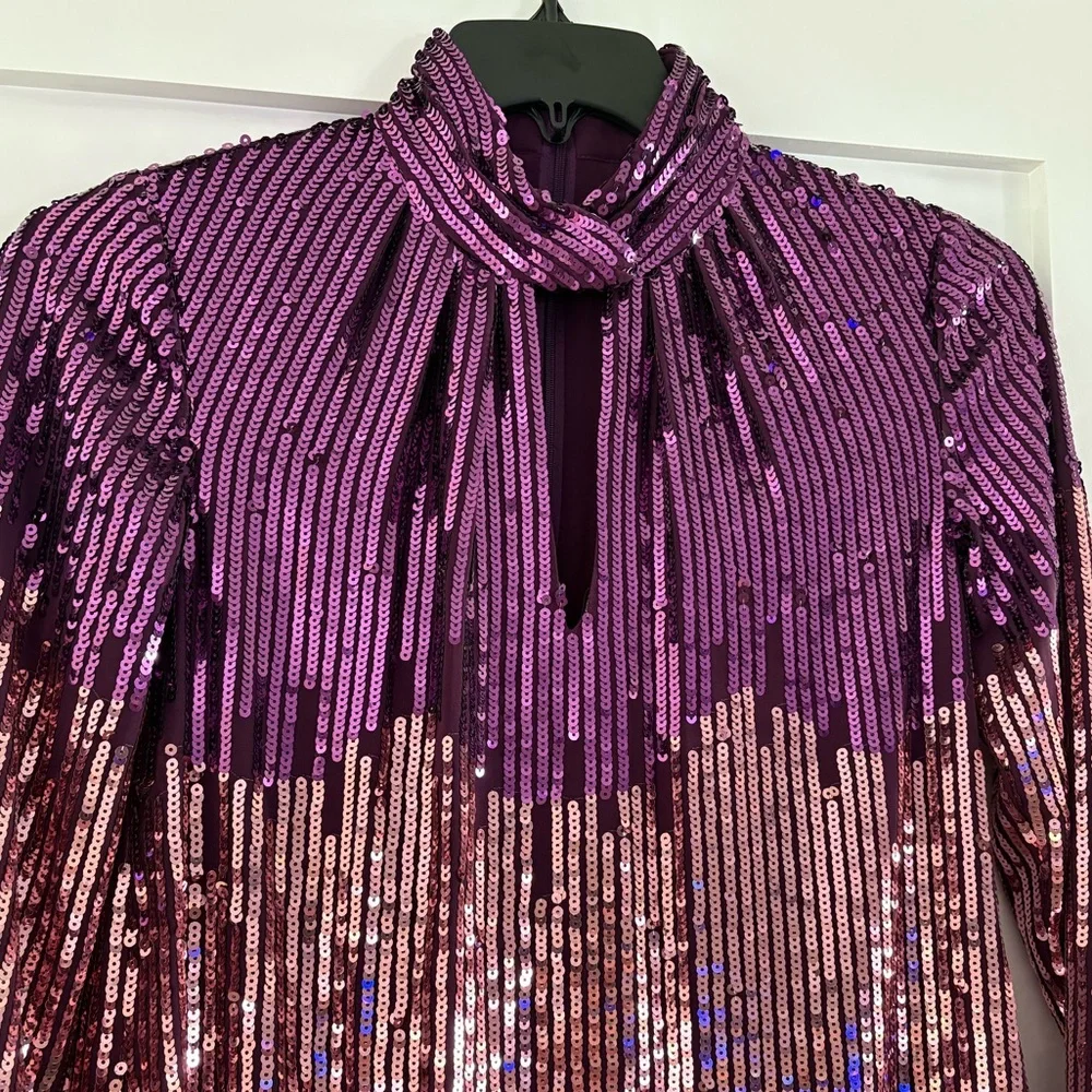 Kate Spade $598 OMBRE LONG SLEEVE SEQUIN MINI DRESS NIGHT OUT COCKTAIL NWOT